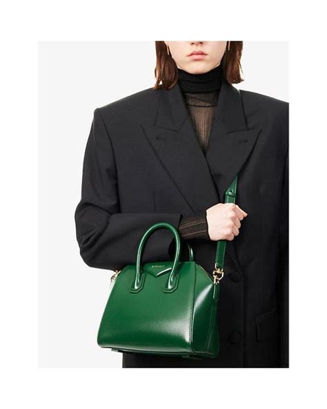 givenchy mini antigona glossy green|Givenchy antigona mini top handle.